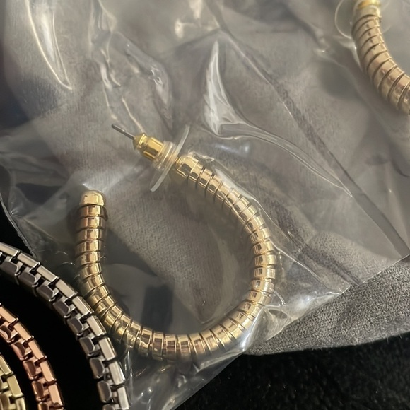 Steely Glam Tubogas Stretch Bracelet  with pierced earrings set by R.J. … - Picture 3 of 6